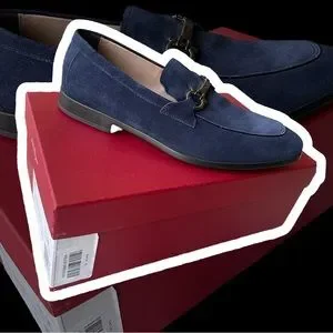 Blue Buck Suede Salvatore Ferragamo Loafer/ slip on Amazon.com | Ferragamo Genuine Parigi ECO Gancini Navy Blue  main image 4